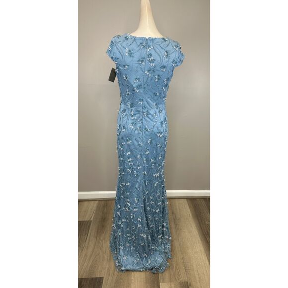 THEIA Bree Beaded Sweetheart Gown In Blue Size US0 $1095 - Picture 8 of 10